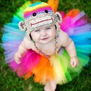 Rainbow Birthday Tutu and Hat Set 6-24M